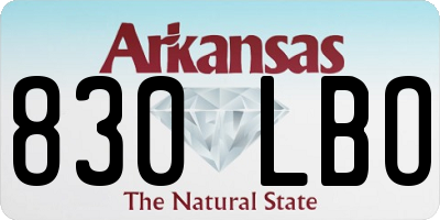 AR license plate 830LBO