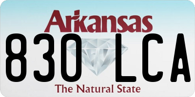 AR license plate 830LCA