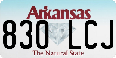AR license plate 830LCJ
