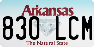 AR license plate 830LCM