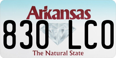 AR license plate 830LCO