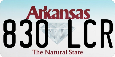 AR license plate 830LCR