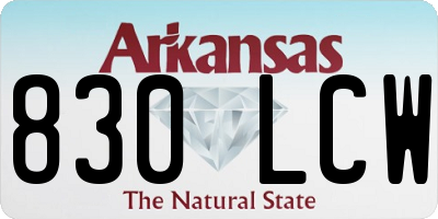 AR license plate 830LCW