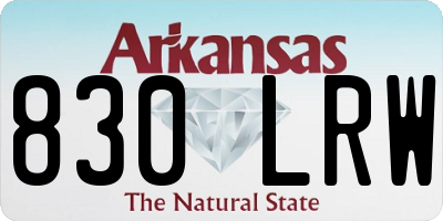 AR license plate 830LRW