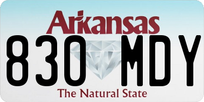 AR license plate 830MDY