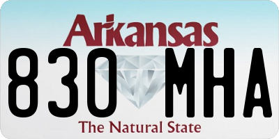 AR license plate 830MHA