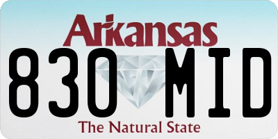 AR license plate 830MID