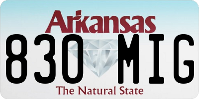 AR license plate 830MIG