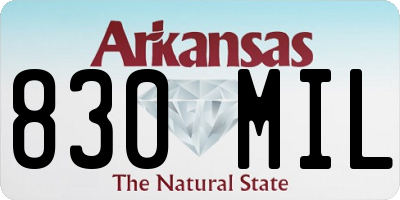 AR license plate 830MIL