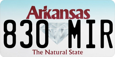 AR license plate 830MIR