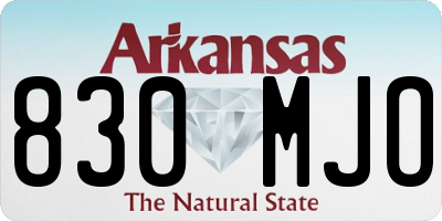 AR license plate 830MJO