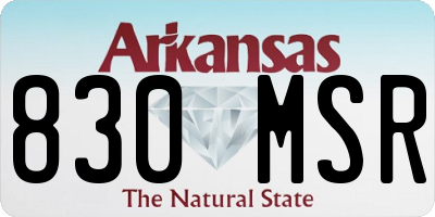 AR license plate 830MSR