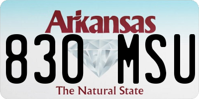 AR license plate 830MSU
