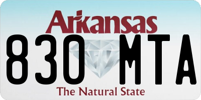 AR license plate 830MTA