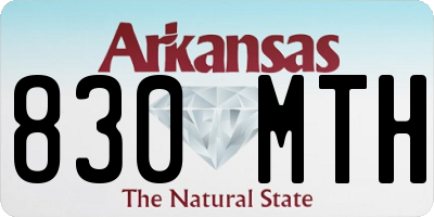 AR license plate 830MTH