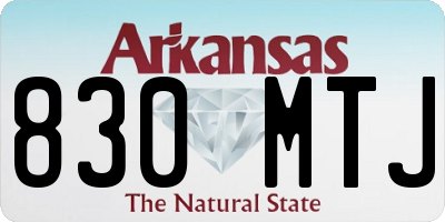 AR license plate 830MTJ