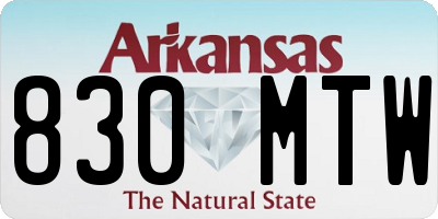 AR license plate 830MTW