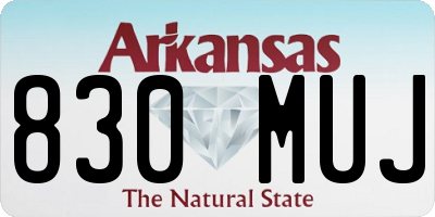 AR license plate 830MUJ