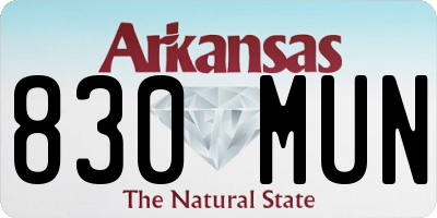 AR license plate 830MUN