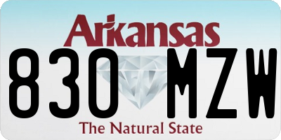 AR license plate 830MZW