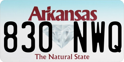 AR license plate 830NWQ
