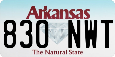 AR license plate 830NWT