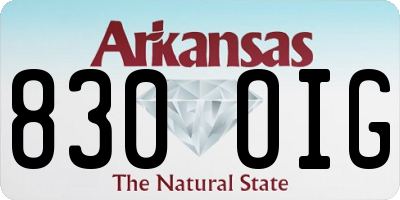 AR license plate 830OIG