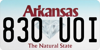 AR license plate 830UOI