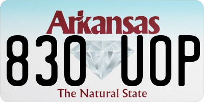 AR license plate 830UOP