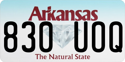 AR license plate 830UOQ