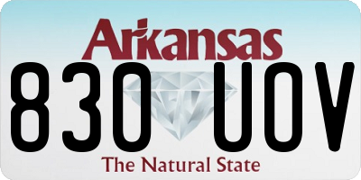 AR license plate 830UOV
