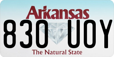 AR license plate 830UOY