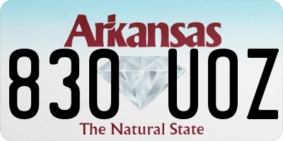 AR license plate 830UOZ