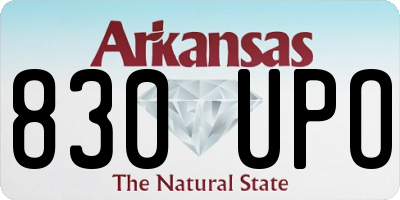 AR license plate 830UPO