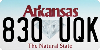 AR license plate 830UQK