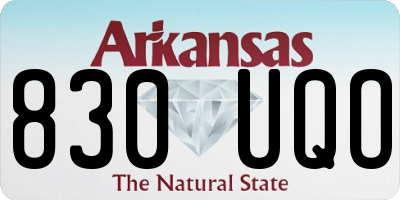 AR license plate 830UQO