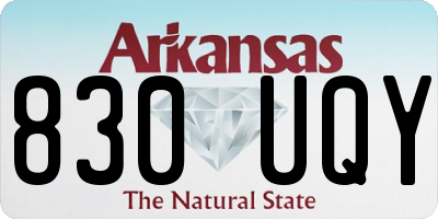AR license plate 830UQY