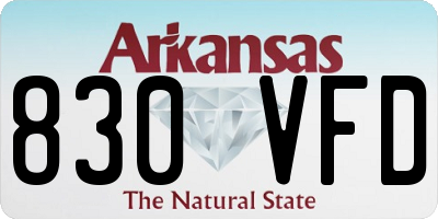 AR license plate 830VFD