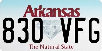 AR license plate 830VFG