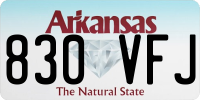 AR license plate 830VFJ