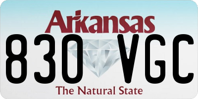 AR license plate 830VGC