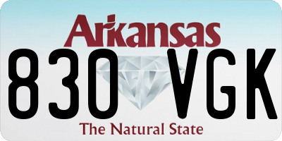 AR license plate 830VGK