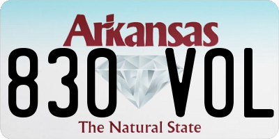 AR license plate 830VOL