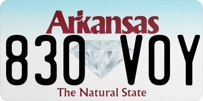 AR license plate 830VOY