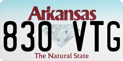 AR license plate 830VTG