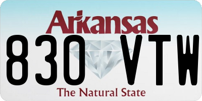 AR license plate 830VTW