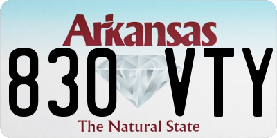 AR license plate 830VTY