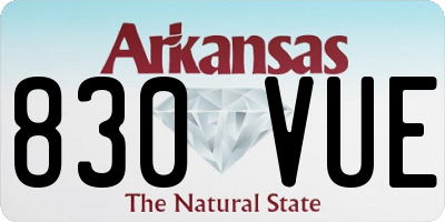 AR license plate 830VUE