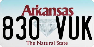 AR license plate 830VUK