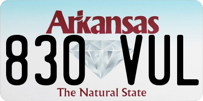 AR license plate 830VUL